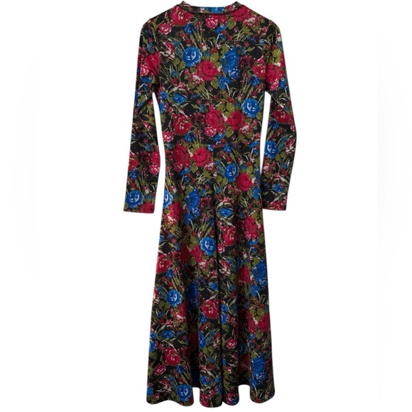 OLIVIA by Livro Phoebe Midi Dress Red Blue Floral Sz. Small NWOT - Picture 5 of 7